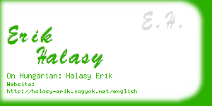 erik halasy business card